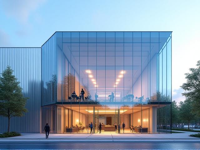 Modernes Bürogebäude mit Glasfassade