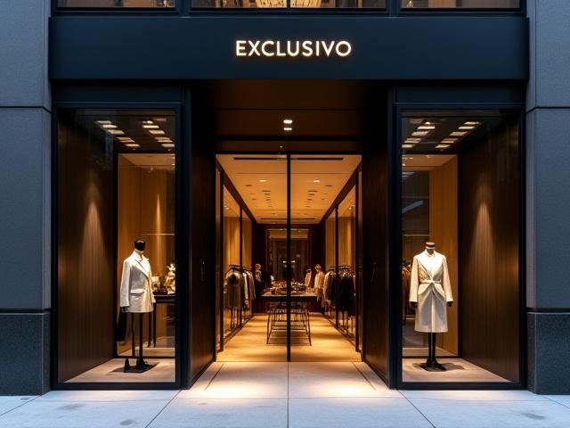 Elegantes Retail-Geschäft mit moderner Fassade